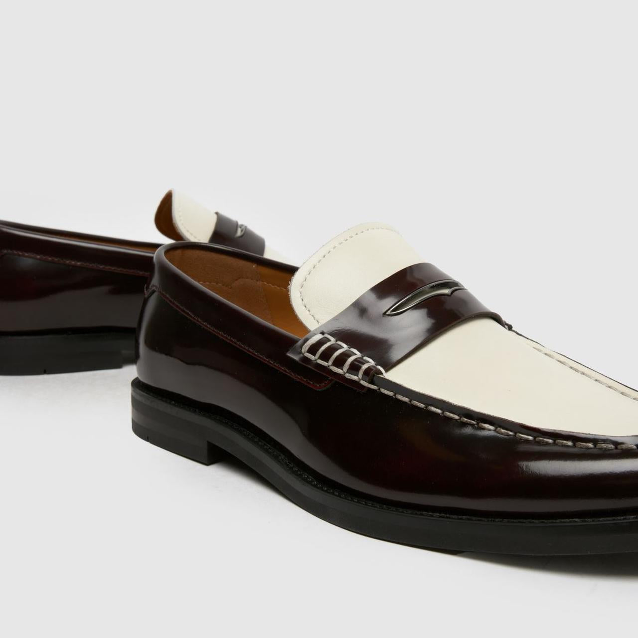 Richard Leather Loafer in Beige & Brown