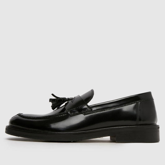 Rise Leather Tassel Loafer in Black
