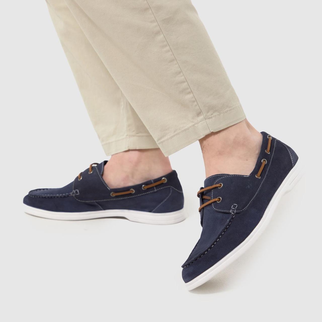Pablo Suede Boat in Navy