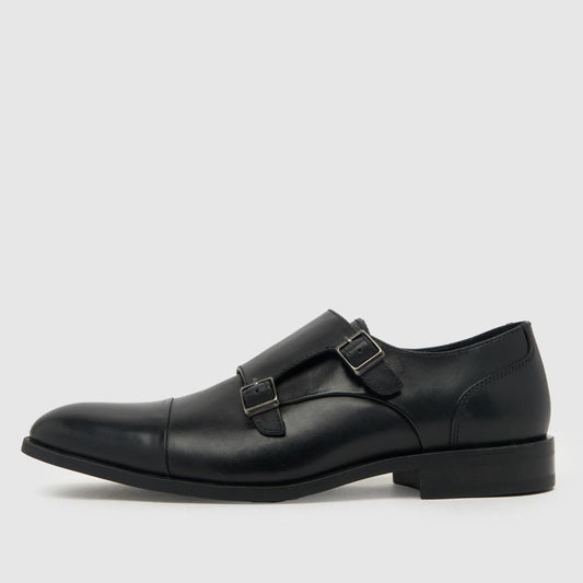 Rossa Leather Monk in Black